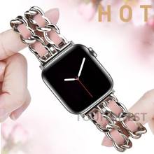 Leather loop Bracelet Belt Band for Apple Watch 6 5 4 42MM 38MM 44MM 40MM Strap for iWatch 5 4 3 2 1 stainless steel Wristband 2024 - buy cheap