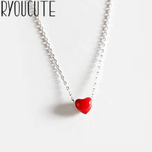 Boho Bridal Wedding Jewelry Silver Color  Red Heart Necklaces For Women Girls Gifts Statement Necklaces Colar 2024 - buy cheap