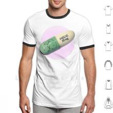 Camiseta de algodão prozak-virar que olho de cabeça para baixo, camiseta diy de tamanho grande com medicamentos antidepresentes ssri, folgado, escuro triste 2024 - compre barato