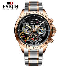 Haiqin-relógio de pulso masculino luxuoso, dourado, automático, à prova d'água, esportivo 2024 - compre barato