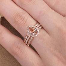 Charm Rose Gold Wedding Rings Water Drop Cubic Zirconia Rings for Women Female Engagement Ring Set Party Statement Jewelry Gifts 2024 - buy cheap