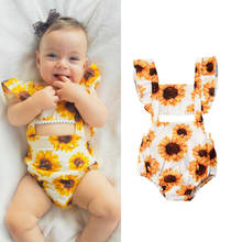 Toddler Kids Baby Girl Summer Clothes Sunflower Bodysuit Jumpsuit Sunsuit Outfit 2024 - buy cheap