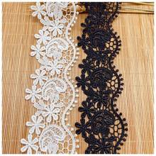 Water soluble polyester silk flower embroidery lace trim lace wave bar code Lolita wedding dress accessories DIY handmade 2024 - buy cheap
