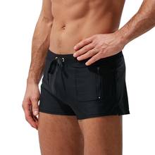 Pantalones cortos de baño para hombre, Bóxer con cremallera recta, novedad 2024 - compra barato