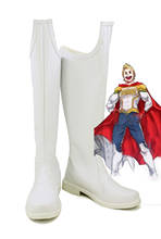 Boku no Hero Academia, zapatos de Cosplay de My Hero Academia, lemion Mirio, botas de tacón alto, zapatos blancos para hombres y mujeres, botas para fiesta de Halloween 2024 - compra barato