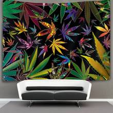 Trippy Multi Leaf Weed Wall Tapestry Hippie Art Wall Hanging Home Décor 2024 - buy cheap