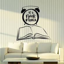 É Livro de Horas Parede Citação Decal Livros Biblioteca Livraria Ler Canto Room Decor Art Vinyl Etiqueta Arte Relógio de Alarme mural M149 2024 - compre barato