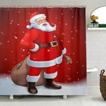 Рождественская занавеска для душа Санта Клаус занавеска для ванны s полиэстер ткань водонепроницаемый занавеска для ванной комнаты ванна с 12 крючками 2024 - купить недорого