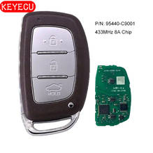 KEYECU-Chip 8A de 433MHz, funda de mando a distancia inteligente sin llave, 3 botones FOB para Hyundai IX25 ANTES DE 2017 P/N: 95440-C9001 2024 - compra barato