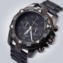 SHIWEIBAO-reloj de cuarzo con esfera grande para Hombre, cronógrafo de pulsera de acero inoxidable de alta calidad, de lujo, a la moda 2024 - compra barato