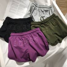 Calça curta feminina de algodão, 4 cores, casual, verão, feminino, solto, macio, lazer, treino, cintura, skinny, stretch 2024 - compre barato