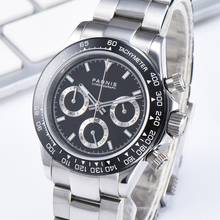 Parnis 39mm Men Quartz Watch Chronograph Stainless Steel Bracelet Men's Watches VK64 Movement relojes para hombre marca de lujo 2024 - buy cheap