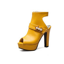 Sandálias plataforma de verão para mulheres, sapatos femininos, boca de peixe grossa com sandálias tamanho grande 2024 - compre barato