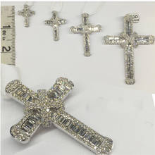 Fashion Long Cross pendant necklace 925 Sterling silver AAAA zircon Cz Party wedding Cross Pendant for women men Hiphop Jewelry 2024 - buy cheap