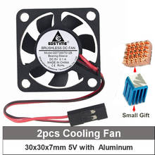 Gdstime 2pcs 30mm DC 5V Cooling Fan With Heatsink Aluminum Dupont Connect Cooler Fan 2024 - buy cheap