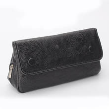 1Pcs Black Leather Smoking Tobacco Pipe Pouch Portable Case Bag For 2 Pipes Smoking Accessories 2024 - buy cheap