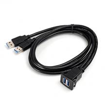 Cable de extensión macho a hembra para coche, conector USB 3,0, Panel de salpicadero, línea de Audio cuadrada para motocicleta, 1M/2M 2024 - compra barato