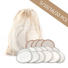 5/10/16/20pcs Bamboo Cotton Reusable Makeup Remover Pads Three Layers Washable Facial Cleansing Wipe Pads Makeup Beauty Tools 2024 - buy cheap