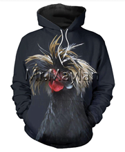 White Crested Black Polish Chicken 3D Hoodies Men/women Hipster Streetwear Outfit Spring Boys Hiphop Hoody Sweatshirts Tops-556 2024 - buy cheap