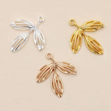 50 Pieces/Lot 24x27mm Metal Leaf Pendant Charms Handmade DIY Jewelry Accessories Making 2024 - buy cheap