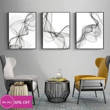 Christmas Decoration Canvas Painting Posters Black and White Abstract Wave Lines Wall Art Picture Cuadros Decorativos Home Decor 2024 - buy cheap