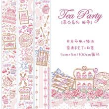 Happy Tea Party PET Washi Tapes Bullet Journal Masking Tape Adhesive Tape DIY ScrapbookingDecorative Card Making Washi Stickers 2024 - buy cheap