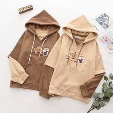 Harajuku lolita oversized baggy hoodies inverno kawaii urso bonito moletom adolescente meninas estética manga longa pulôver plus size 2024 - compre barato