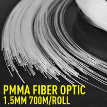 Cabo fibra óptica plástica pmma, cabo brilhante, 700m/rolo, alta qualidade, 1.5mm para decoração de iluminação de teto, frete grátis 2024 - compre barato