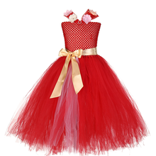 Платье-пачка принцессы Елены для девочек красное праздничное платье с цветами для девочек на день рождения детский Рождественский костюм для Хеллоуина, маскарадный костюм Елены 2024 - купить недорого