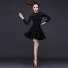 New Sexy Latin Dance Dress Female Adult Long Sleeve Performing Tassel Skirt Ballroom Tango Cha Cha Latin Dance Dresses 2024 - buy cheap