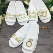 personalized Wedding Slippers,Bride diamond Wedding Slippers,Bridal Party Spa Slippers.Bachelorette party favors gifts 2024 - buy cheap