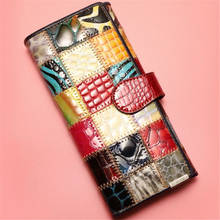 Highfocal carteira de couro genuíno feminina, carteiras para mulheres multifuncionais bolsa de mão porta cartão moeda feminina 2024 - compre barato