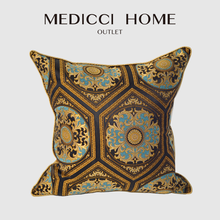 Medicci Home итальянская подушка в барочном стиле, Золотая атласная жаккардовая европейская роскошная диванная подушка, чехол 50x50 см, бесплатная доставка 2024 - купить недорого