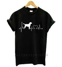 Camiseta feminina labrador retriever, camiseta com estampa batimento cardíaco, sem desbotamento, camiseta premium para mulheres, camiseta feminina gráfica personalizada 2024 - compre barato