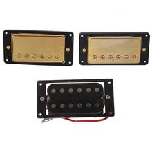 Pastillas de guitarra eléctrica Humbucker de doble bobina, tornillo de marco y 1 Juego de pastillas de oro para Gibson Les Paul, color negro, 2 uds. 2024 - compra barato