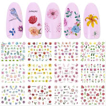 Mybormula 12 Designs Nail Water Transfer Sticker Colored Petals Pattern Nail Art Transfer Decal Slider Foils Manicure Decoration 2024 - buy cheap