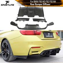 Rear Bumper for BMW F80 M3 F82 F83 M4 Sedan Coupe Convertible 2014 - 2019 Carbon Fiber Rear Bumper Diffuser Lip Spoiler Splitter 2024 - buy cheap