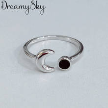 DreamySky-anillos de luna de Color plateado Retro para mujer, anillos de compromiso, joyería Vintage para hombre 2024 - compra barato