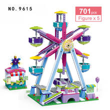 701Pcs Friends Girl Amusement Park Series Building Blocks Ferris Wheel Model Carousel Bricks Educational Toys For Children Gifts 2024 - buy cheap