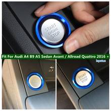 Lapetus Start Stop Engine Push Button Frame Key Ring Cover Trim Fit For Audi A4 B9 A5 Sedan Avant / Allroad Quattro 2016 - 2020 2024 - buy cheap