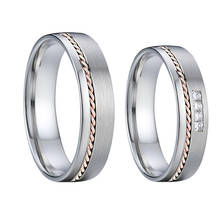 Alliance Designer wedding rings pair for men and women rose goldtwist titanium jewelry men's and ladies couple ring set 2024 - buy cheap