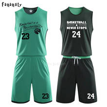Reversible Basketball Jerseys set Double-side Uniforms Sports Clothes Jerseys Kids Customized shirts with Basketball shorts Men 2024 - buy cheap