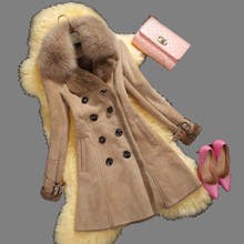 Women Suede Fur Winter Coat Fashion Thick Faux Sheepskin Long Jacket Overcoat Female Solid Warm Trench Coats 2024 - buy cheap
