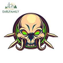 EARLFAMILY 13cm x 9.2cm for Canine Skull Cartoon Funny Car Stickers RV VAN 3D DIY Fine Decal Windshield Bumper Windows Graphics 2024 - buy cheap