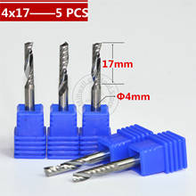 4mm*17mm-5PCS,Freeshipping,CNC wood tools,solid carbide End Mill,woodworking insert router bit,milling cutter,MDF,PVC,Acrylic 2024 - buy cheap