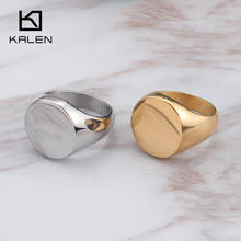 KALEN-anillos dorados de acero inoxidable para mujer, talla 6-10, superficie brillante de alto pulido, anillos redondos dedo Bague, regalo de joyería 2024 - compra barato