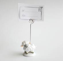 Cute sheep baby place card holder resin message note clip wedding party decoration supplies 2024 - buy cheap