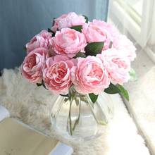 28cm flores falsas de ramos de rosas artificiais, decoração de casa de casamento, tecido de flanela, suprimentos de festival, artesanato, decoração de festa diy 2024 - compre barato
