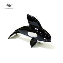 Mini baleia de vidro artesanal feita à mão, ornamentos de artesanato, animais vívidos, mar, presentes para crianças, decoração de mesa para casa 2024 - compre barato