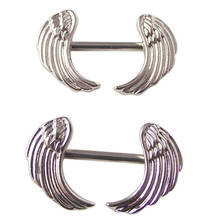 1/2/4pcs 316L Angel Wings Feather Angel Wings Body Nipple Rings Jewelry Women Bar Barbell Piercing Ring 2024 - buy cheap